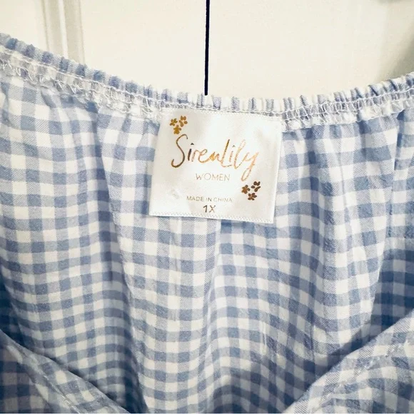 Siren Lily Blue Gingham Dress - Picture 3 of 6